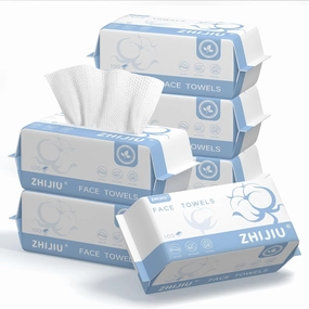 Disposable Face Towels, Lint-free Facial Tissue for All Types, Face Towelettes Disposable for Women, 600 Count Disposable Washcloths, Dry Wipes, Perfect for Makeup Removal, Travel, and Daily Use