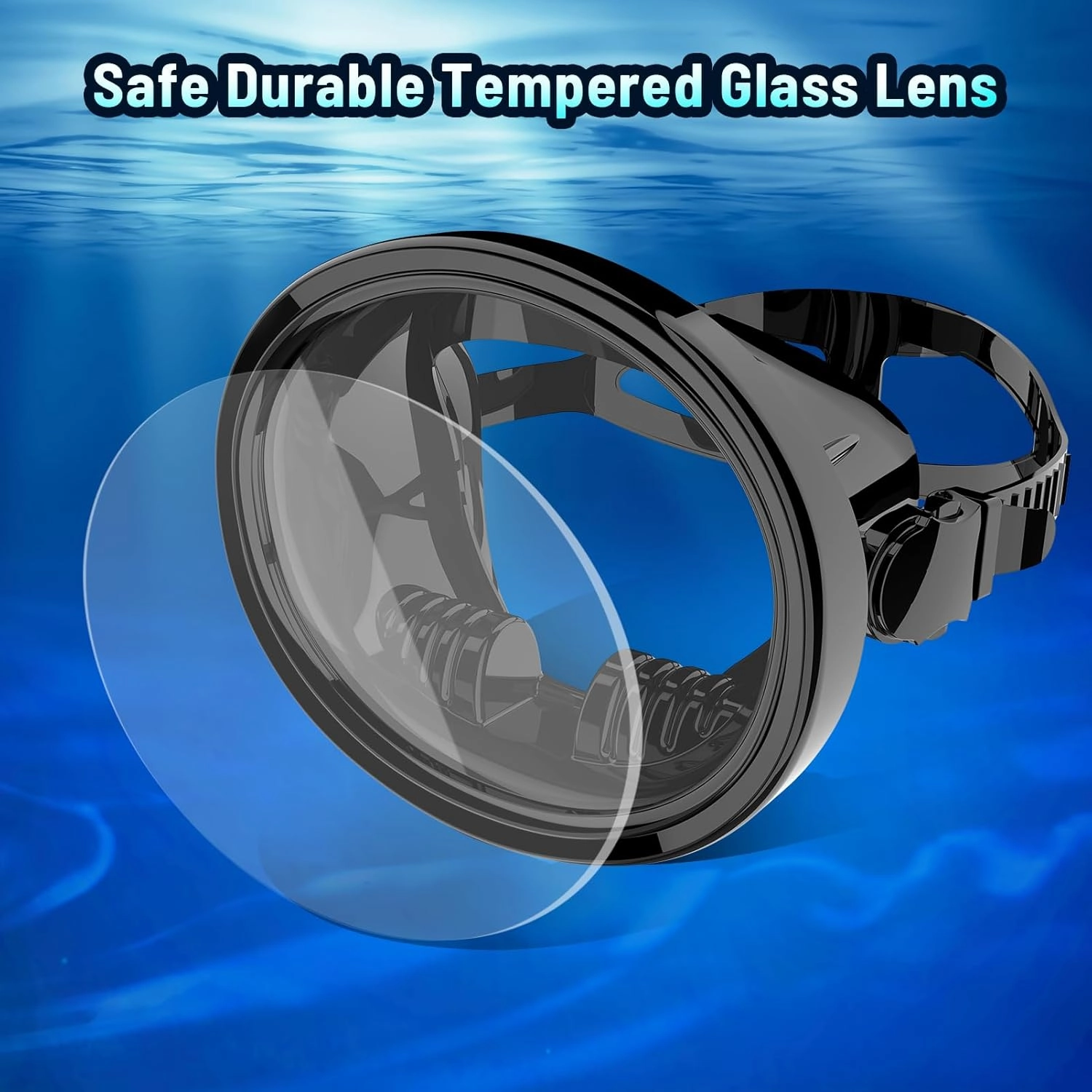 Diving Mask Scuba Mask Spearfishing Mask Freediving Water Mask Tempered Glass Oval HD Anti-Fog Scuba Goggles for Adults