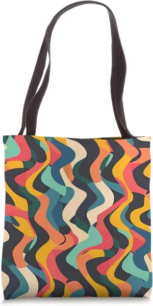 Dizzy Abstract Color Block Pattern Tote Bag