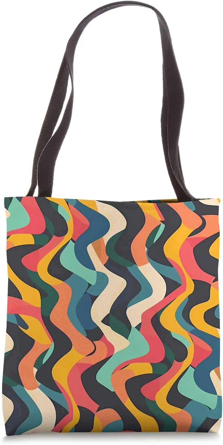 Dizzy Abstract Color Block Pattern Tote Bag