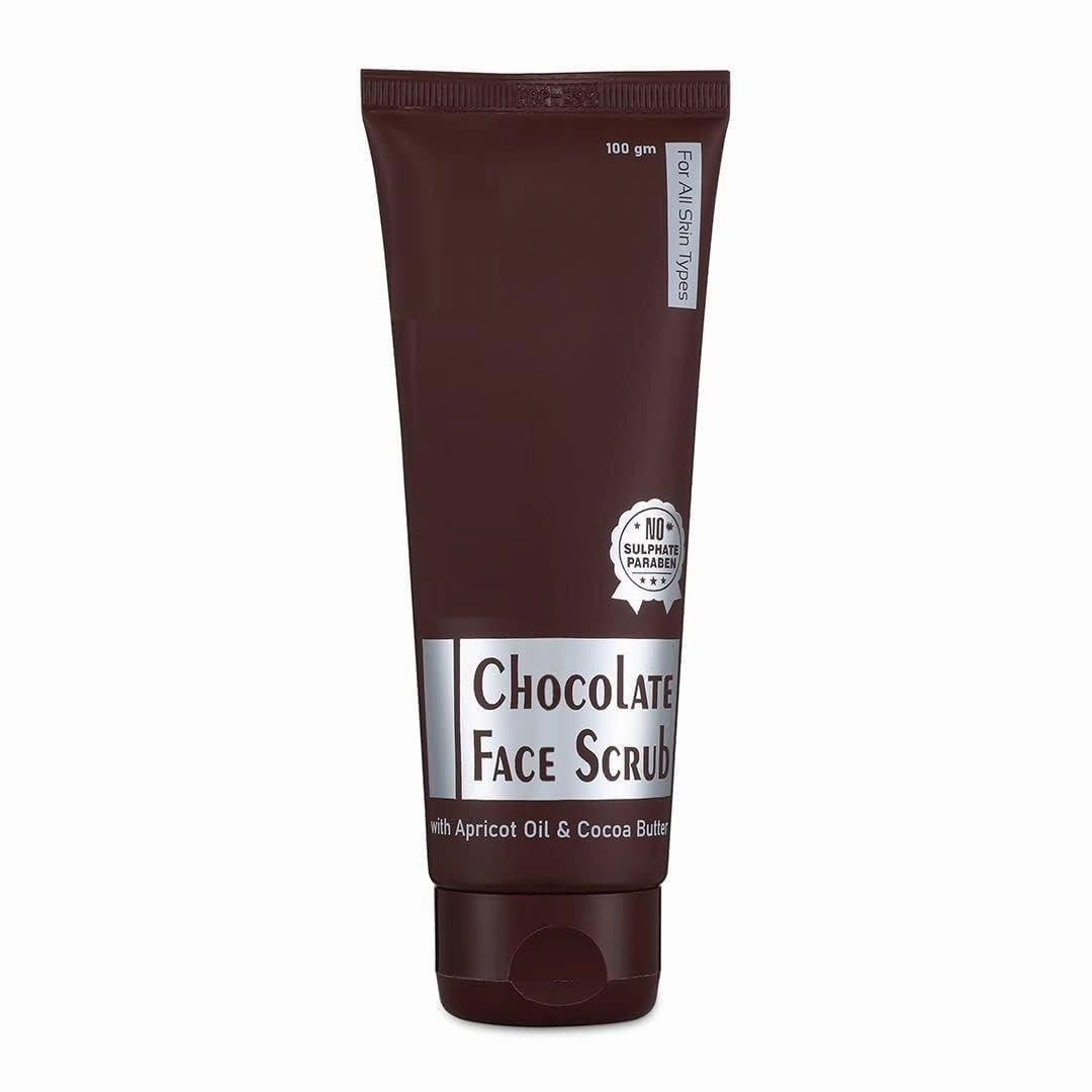 DK Chocolate Face Scrub Comes with the Goodness of Cocoa Butter, Diminishes Dark Spots & Blemishes, Reduces Puffiness,Unclog Pores & Removes Dead Skin,100gm