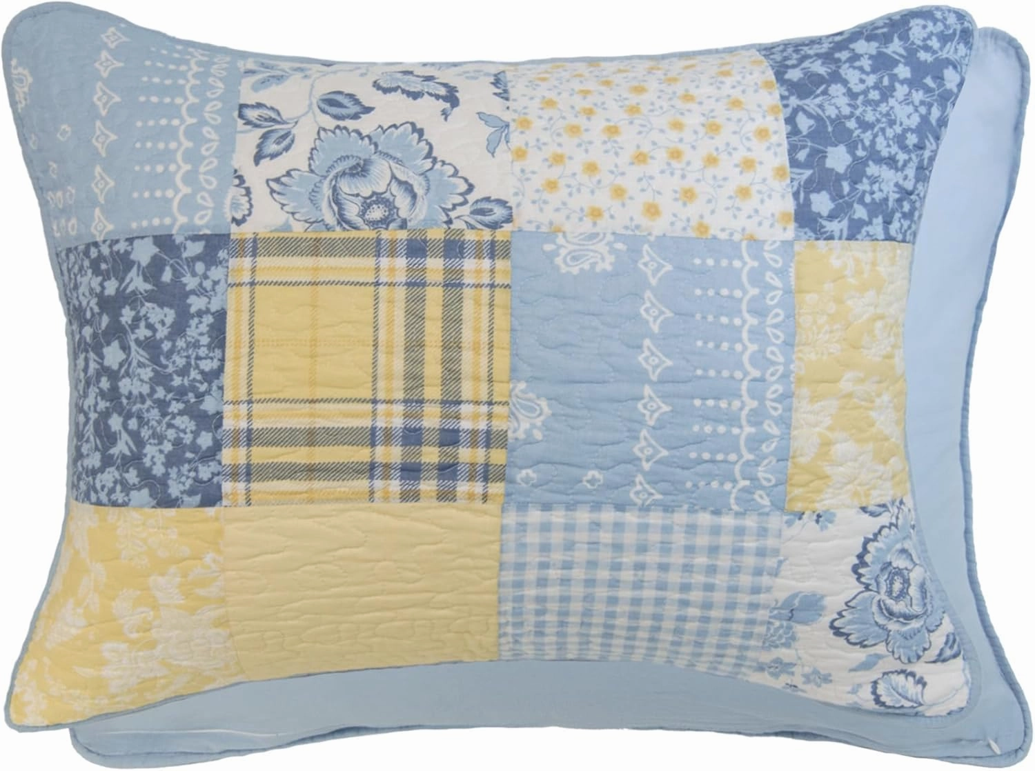 Donna Sharp Spring Flowers Summer Cotton Pieced Quilted Bedding Set - 3-Piece Queen Size Quilt Set - Includes 1 Quilt and 2 Pillow Shams - Machine Washable - Traditional Floral Design