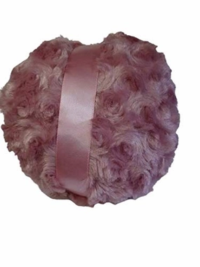Dusty Pink Silky Powder Puff for Dusting Powder Large 4 1/2 Inch Diameter