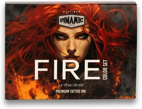 Dynamic Color Co-Fire Tattoo Ink Set: Ignite Your Artistry with 5 Bold Shades (1 oz Each) from The Dynamic Color Co. Platinum Collection.Reach Compliant, Made in Spain