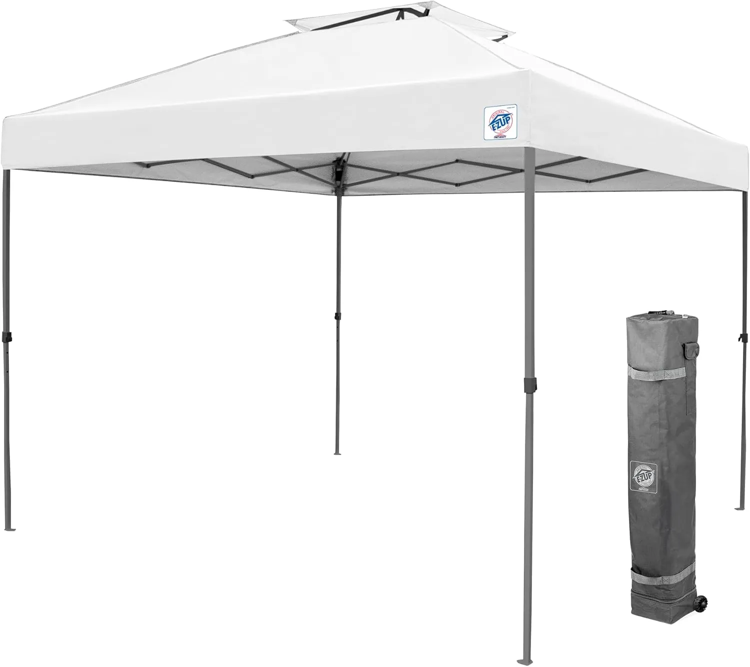 E-Z UP Patriot ONE-UP Technology Vented Shelter, 10' x 10', White