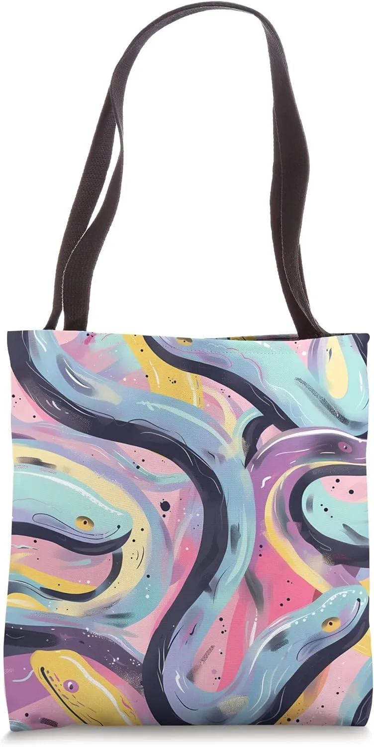 Eel Pastel Animal Wildlife Pattern Tote Bag