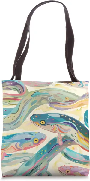 Eel Pastel Animal Wildlife Pattern Tote Bag
