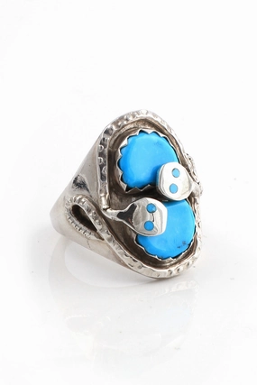 Effie Calavasa Turquoise Snake Ring (Size 9.5)