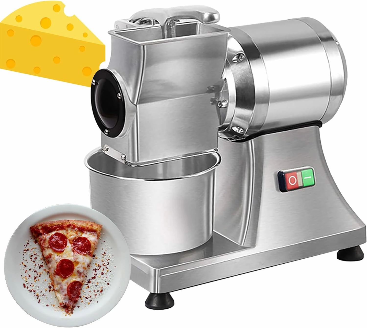 Electric Cheese Grater Stainless Grating Machine,88lb/Hour Cheese Butter Bread Bran Shredder Grater,for Cheese Butter Cheese Bread Bran, 0.75HP/550W