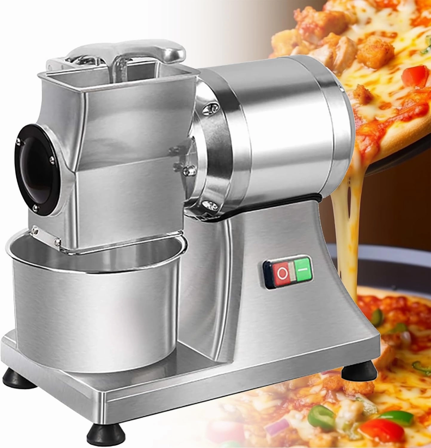 Electric Cheese Grater Stainless Grating Machine,88lb/hour Cheese Butter Bread Bran Shredder Grater,for Cheese Butter Cheese Bread Bran, 0.75HP/550W