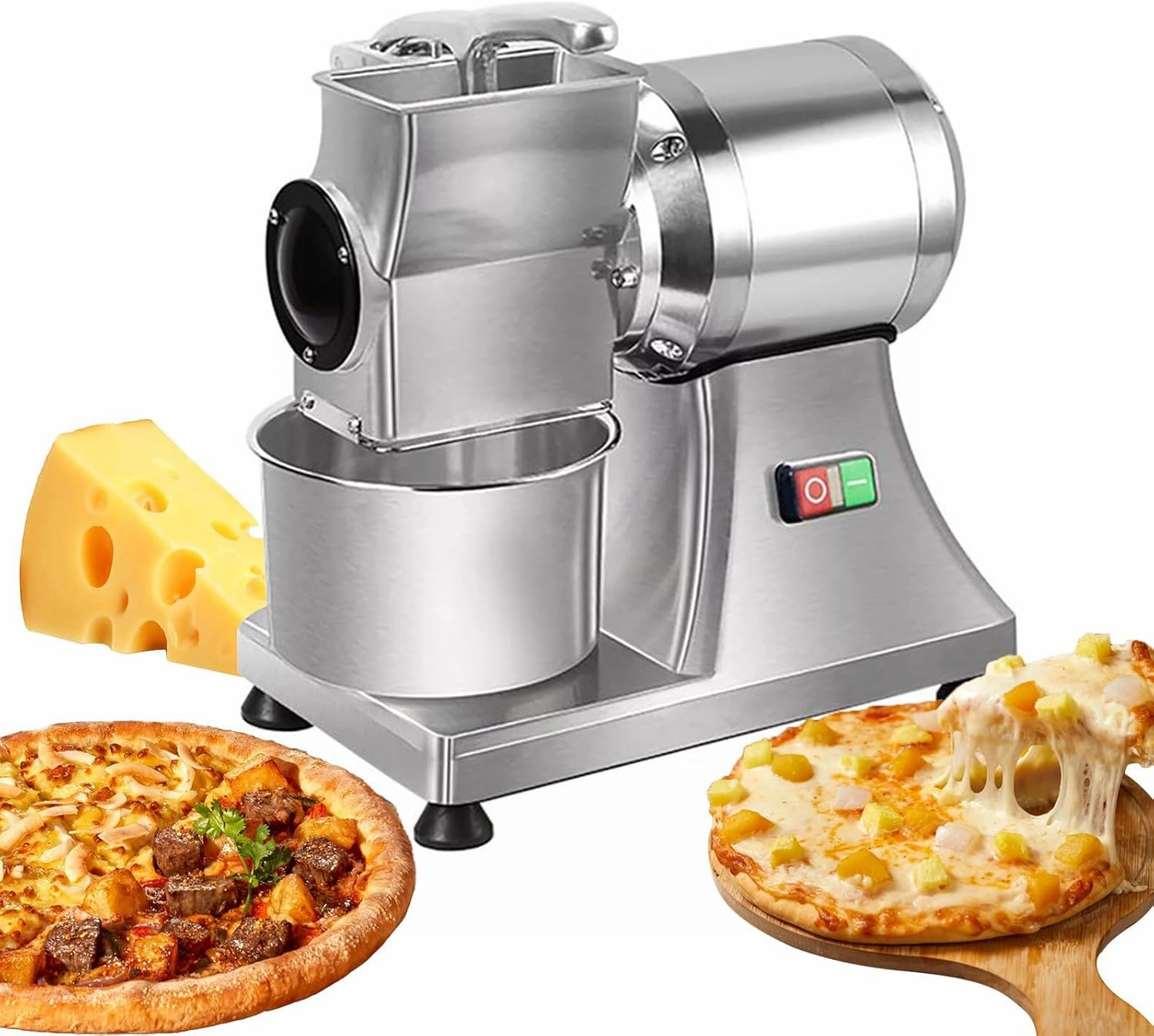 Electric Cheese Grater Stainless Grating Machine,88lb/Hour Cheese Butter Bread Bran Shredder Grater,for Cheese Butter Cheese Bread Bran, 0.75HP/550W