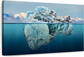 Elephant Stock - Iceberg Seascape Wall Art - Horizontal Canvas Wall Art - Living Room Wall Decor - Photography Beach Canvas Art - Black And Blue Decor - 36" x 24"
