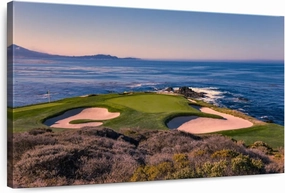 Elephant Stock - Pebble Beach Golf Club Wall Art - Horizontal Canvas Wall Art - Living Room Wall Decor - Photography Sports Canvas Art - Beige And Blue Decor - 45" x 30"