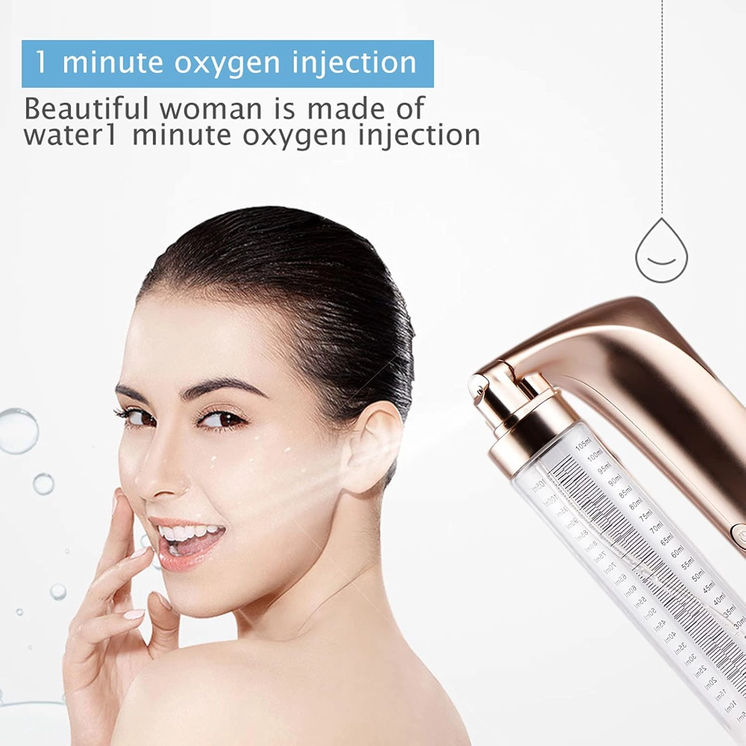 Elitzia Portable Hydro Facial Sprayer Face Steamer Cool Facial Mister Face Spray Moisturizing & Hydrating Humidifier Beauty Machine ET02 (Gold)