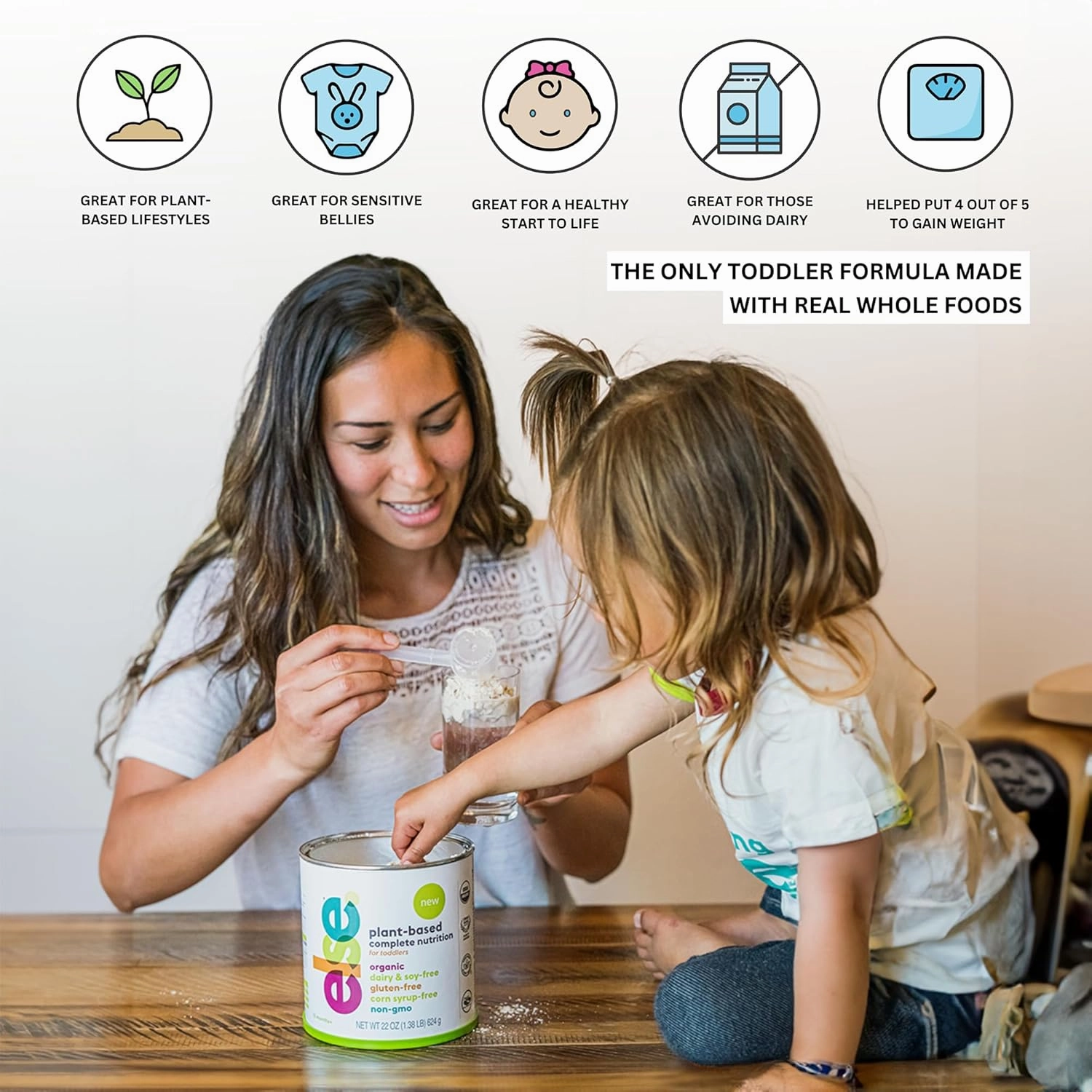 Else Nutrition Toddler Formula 12-36 mo., Plant Based Toddler Nutritional Drink - Soy & Dairy Free, Lactose Free - Complete Baby Formula (12-36 mo.), Protein Powder w/ 20  Vitamins (22oz, 1-Pack)