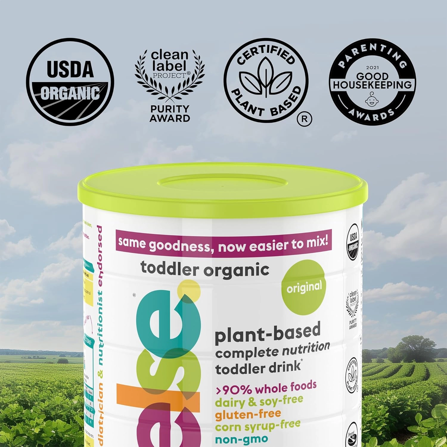 Else Nutrition Toddler Formula 12-36 mo., Plant Based Toddler Nutritional Drink - Soy & Dairy Free, Lactose Free - Complete Baby Formula (12-36 mo.), Protein Powder w/ 20  Vitamins (22oz, 1-Pack)