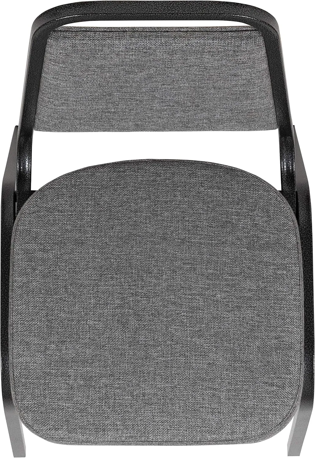 EMMA   OLIVER Trapezoidal Back Banquet Stack Chair, 2.5" Seat - Gray Fabric/Silver Vein Frame