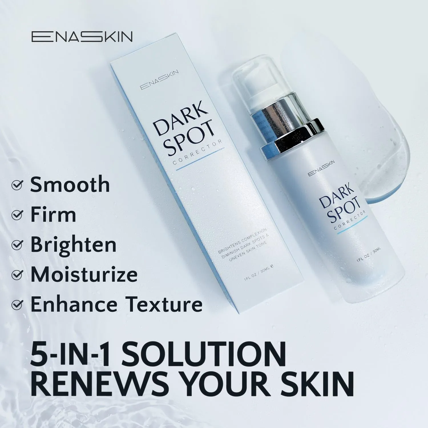 EnaSkin Radiance Renewal Serum – Potent Niacinamide Formula for Face & Body to Minimize Dark, Age, and Sun Spots, Freckles, and Melasma (1.0 Fl Oz)