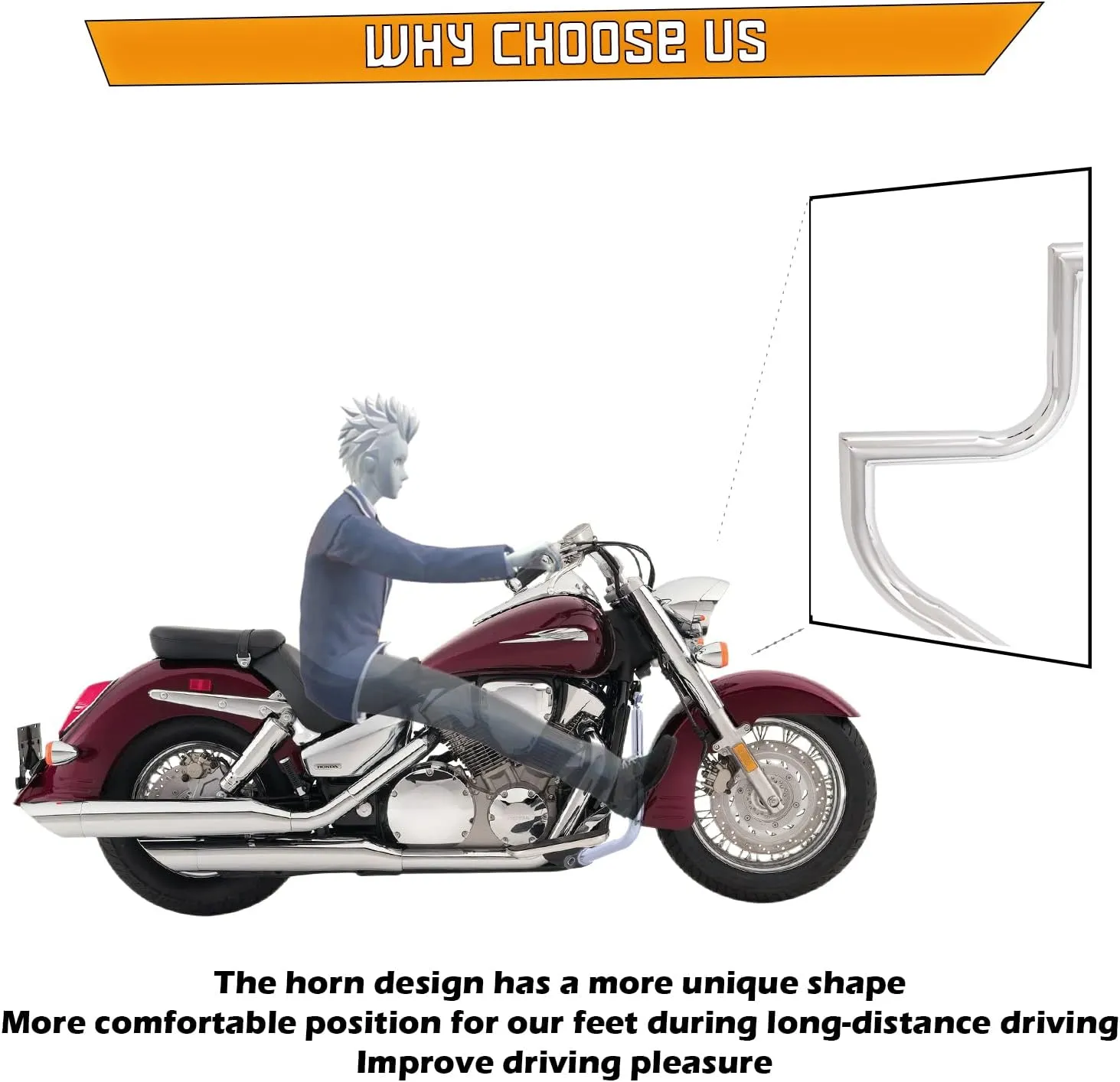 Engine Guard Highway Freeway Crash Bar for Honda VTX 1300 R S C Models 1300R 1300C 1300S (Silver)