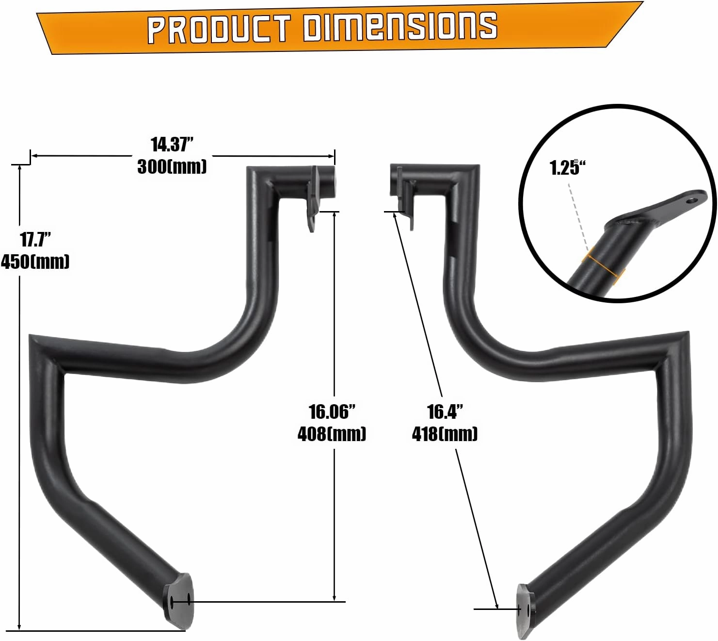 Engine Guard Highway Crash Bar for Kawasaki Vulcan 900 VN900 Classic Custom 2006-2019(Black)