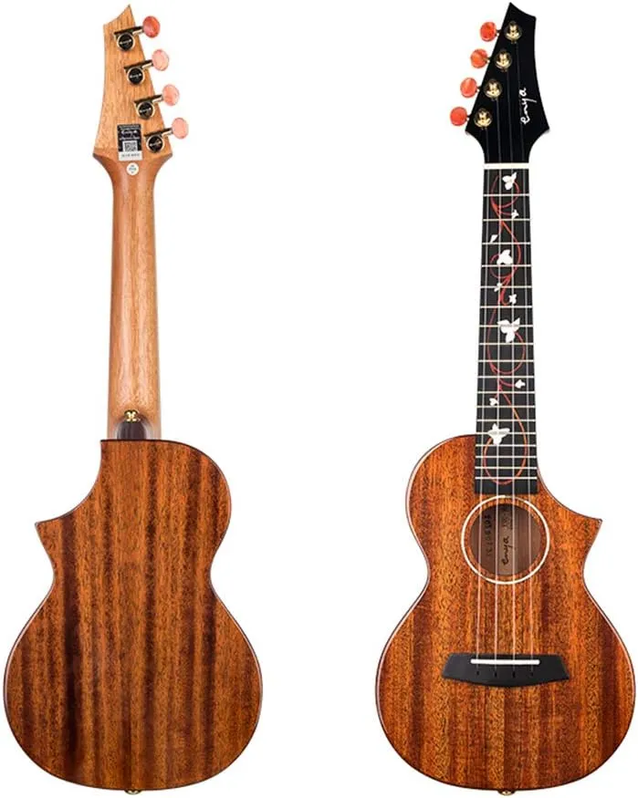 Enya Tenor Ukulele 26 Inch AAA Solid Mahogany Cutaway Gloss Ukelele for beginner Intermediate Advanced(EUT-M6)