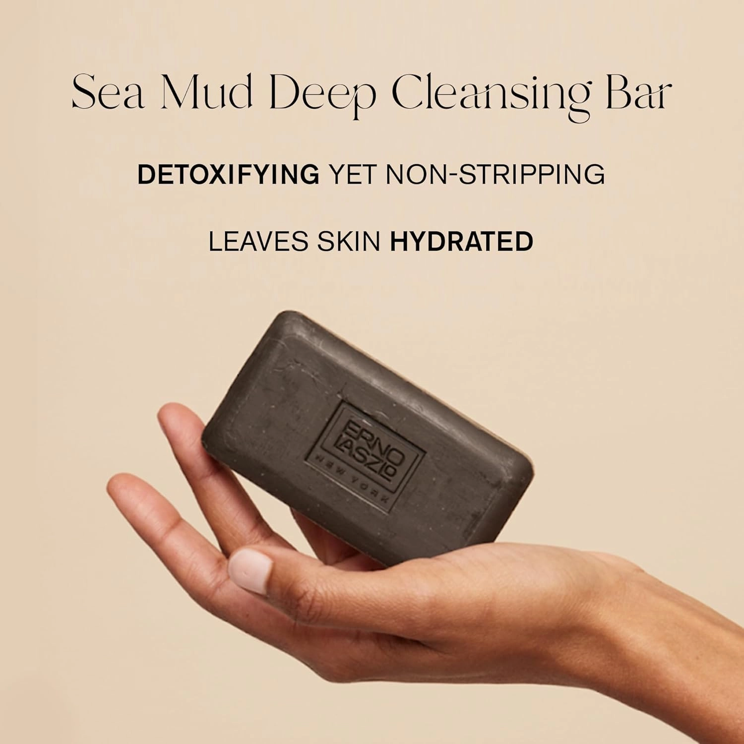 Erno Laszlo Sea Mud Deep Cleansing Bar for Skincare, Charcoal Cleansing Face Bar Purifies, Unclogs Pores, Absorbs Excess Oil, 1.7 Oz, Black