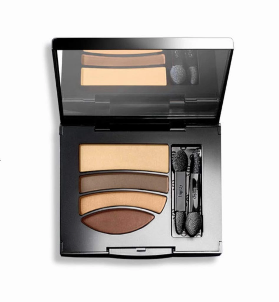 Esika Pro Sombras HD 4 Shadows Palette, Matte and Satin Finishes, Tutorial Included, Color: Marron Classic