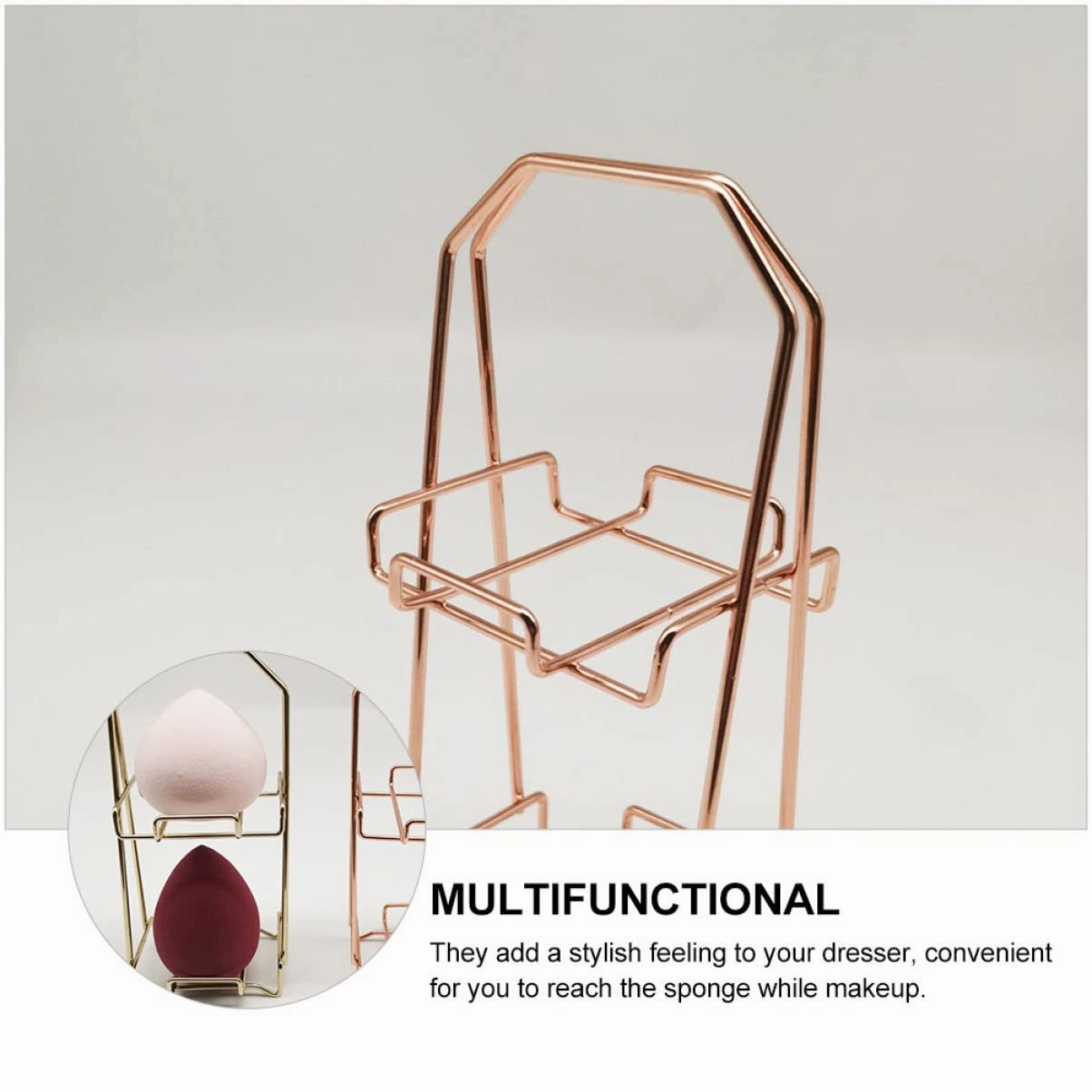 Esponjas Para Maquillaje Cushion Puff Makeup Sponge 2PCS Wire Beauty Egg Powder Puff Stand Powder Sponge Holder Sponge Holder Double- Makeup Powder Puff Dryer Stand