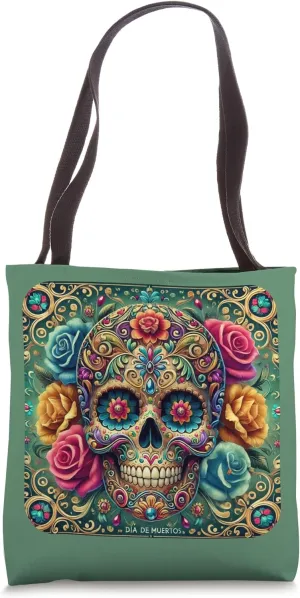 Eternal Bloom Sugar Skull Dia De Muertos Tote Bag