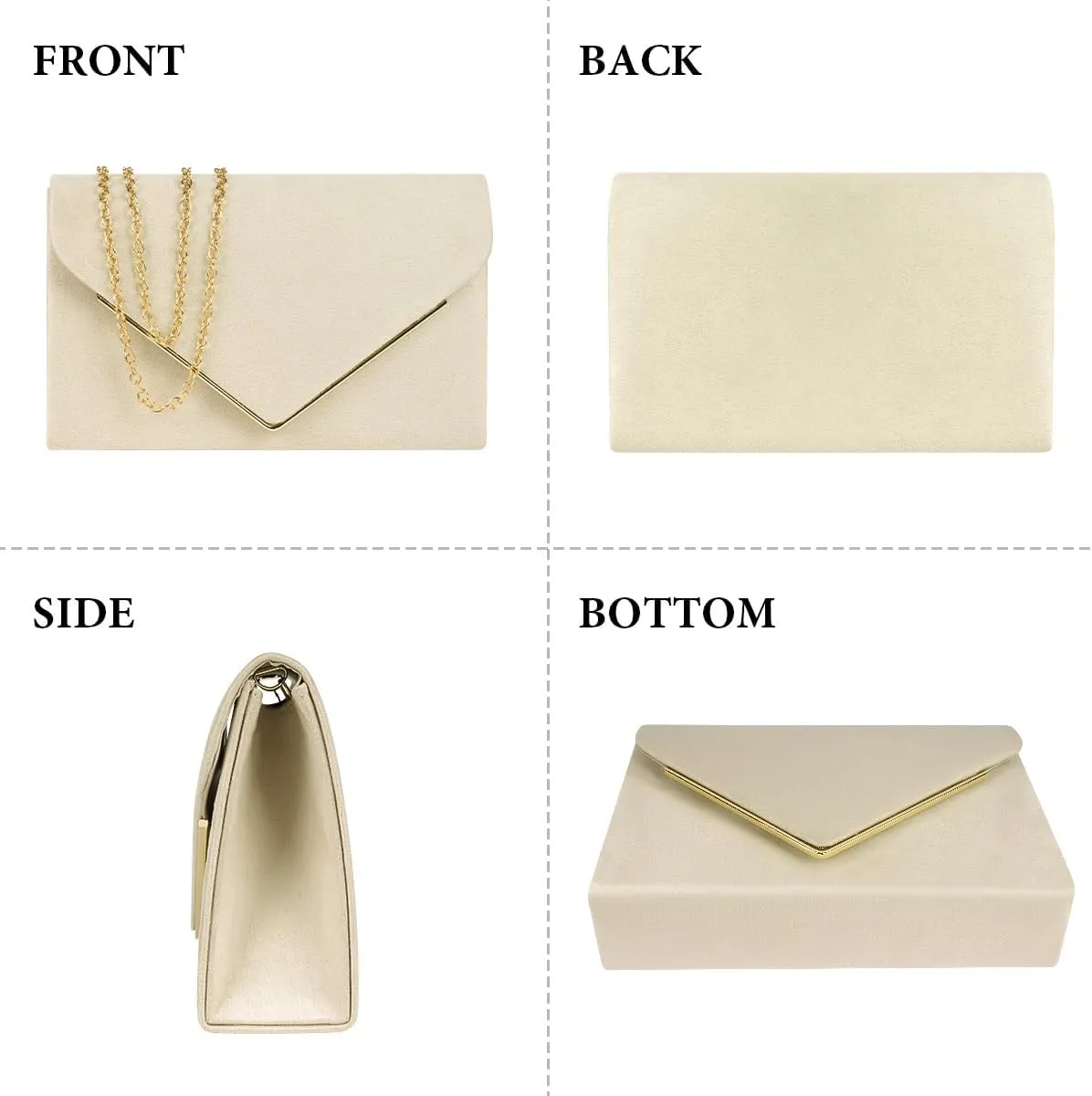 Evening Bag Clutch Purses for Women, Rhinestones Purse, Sparkling Envelope Evening Bag with Detachable Chain