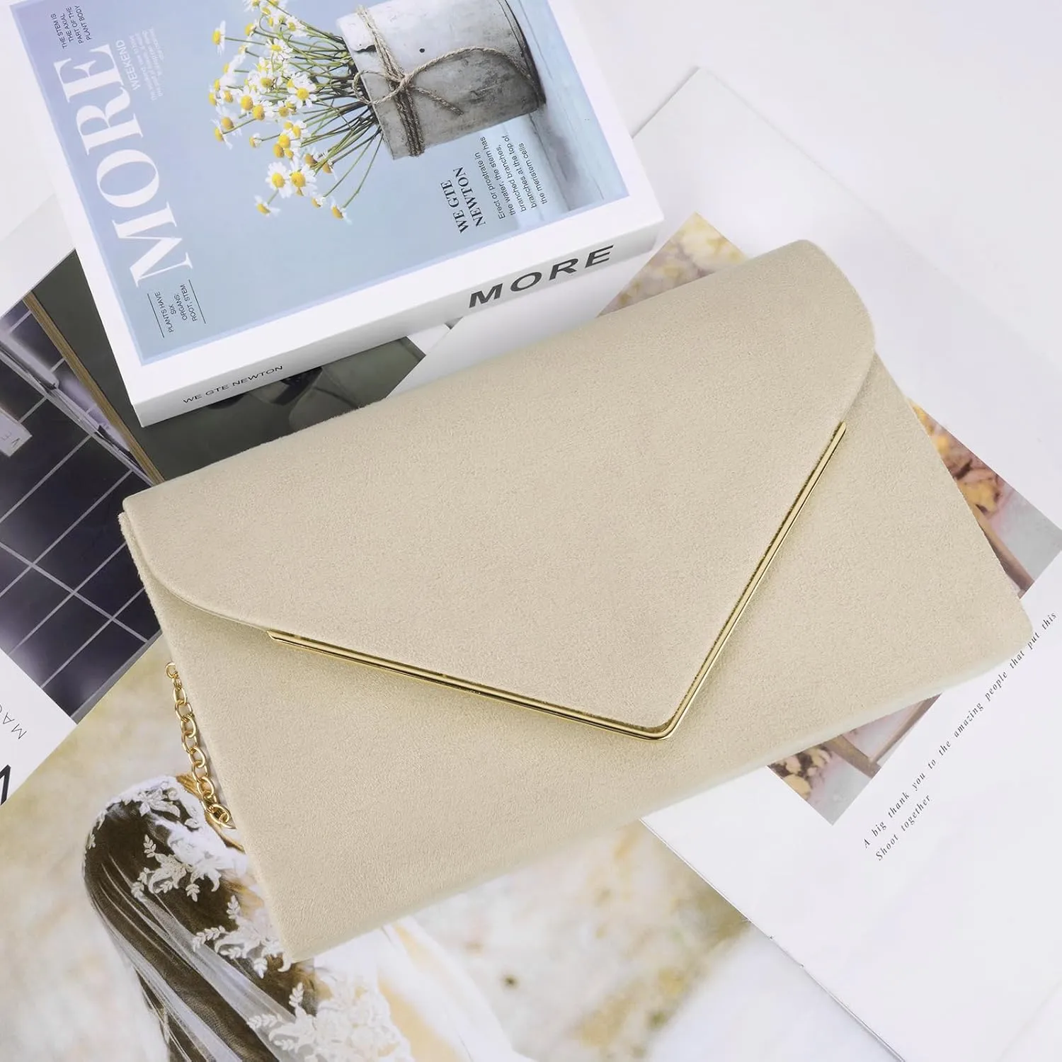 Evening Bag Clutch Purses for Women, Rhinestones Purse, Sparkling Envelope Evening Bag with Detachable Chain