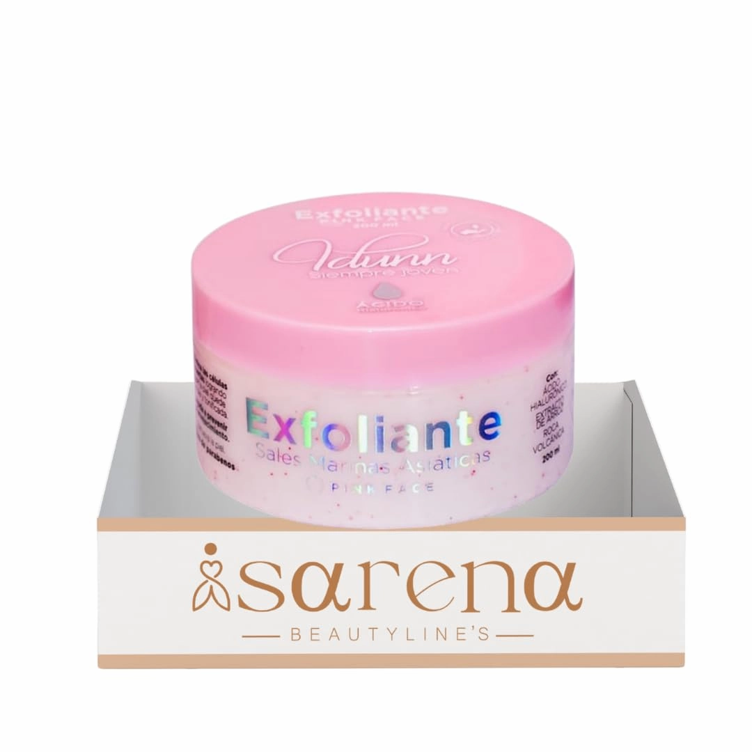 Exfoliante Facial Sales marinas asiaticas 200ml Scrub Pink Face Piel limpia, tonificada - Rostro radiante sin impurezas Anti-Aging no Parabens - Hyaluronic Acid & Asiatic Salts