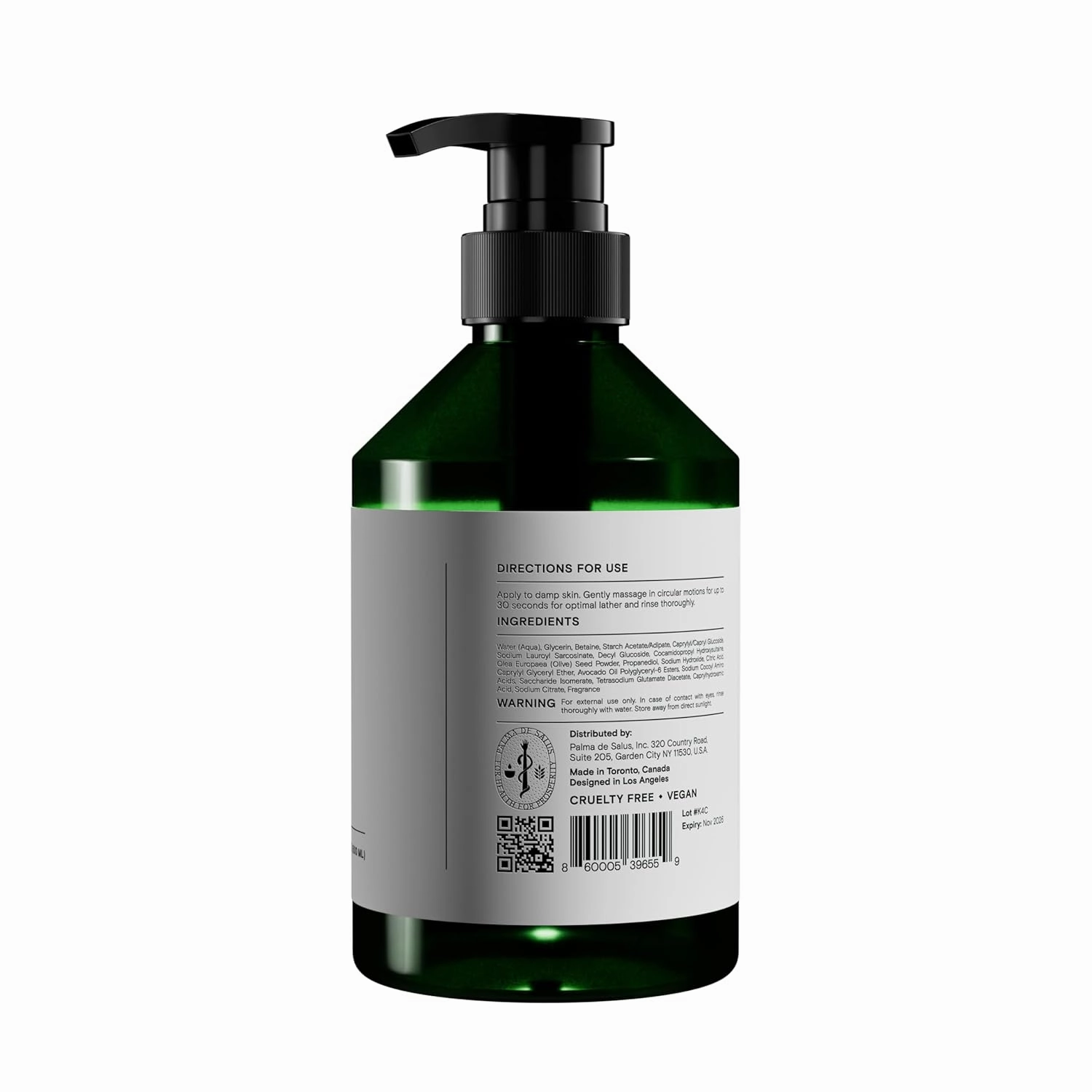 Exfoliating Hand & Body Wash (Organic Bergamot Neroli) | Hydrating Cleanser with Avocado Oil, Betaine from Sugar Beets & Olive Pits – Plant-Based Scrub for Glowing Skin | 17 fl oz