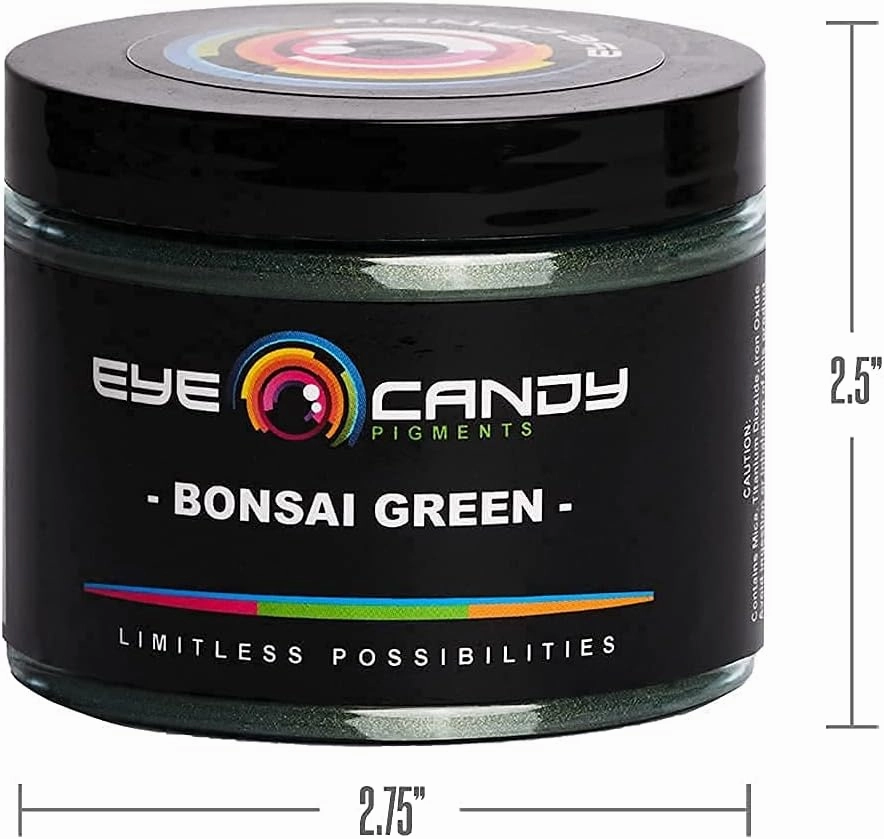 Eye Candy Pigments Premium Green Mica Powder - Bonsai Green (50gr) - for Epoxy, Resin, Soap, Paint, Woodworking, Acrylic Pouring, Bath Bombs, Fishing Lures - DIY Arts and Crafts Additive