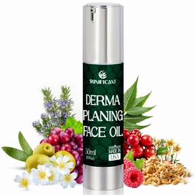 Face Oil for Dermaplaning - Premium Dermaplane Oil - Smooth Face Shaving Oil for Women - Suitable for all Skin Types - Airless Pump (1.7oz)