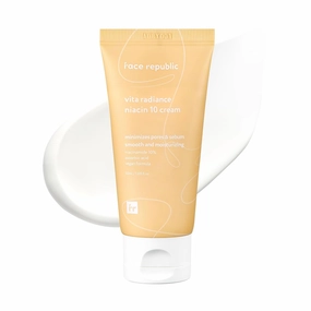 Face Republic Vita Radiance Niacin 10 Cream 50ml 1.69 fl oz | Revitalizing, Natural Coverage | Niacinamide 10%, Ascorbic Acid, Panthenol, Vitamins | Silky Finish | Vegan Korean Skincare