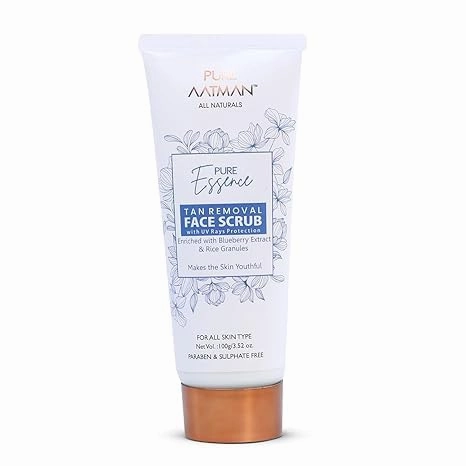 Face Scrub with Blueberry Extract & Rice Granules | Powerful Formula that Removes Tan, Blackheads, Sunburn | Gentle Exfoliator for Radiant Skin | Only Natural Ingredient Used
