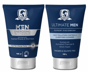 Face Wash Combo with Energizing Daily & Ultimate Men Expert Face Wash with Activated Charcoal Paraben-Free, Pollution Cleansing for Men