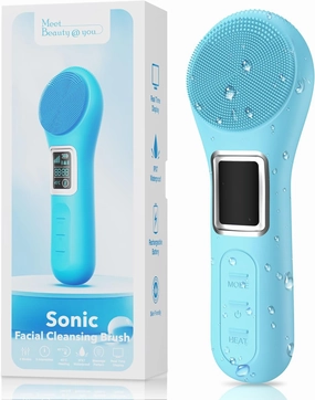 Facial Cleansing Brush, IPX7 Waterproof Rechargeable Silicone Face Scrubber, 5 Cleansing Modes Face Brush for Face Exfoliator, Exfoliating and Massaging Face Scrubber Exfoliator -Grass Green