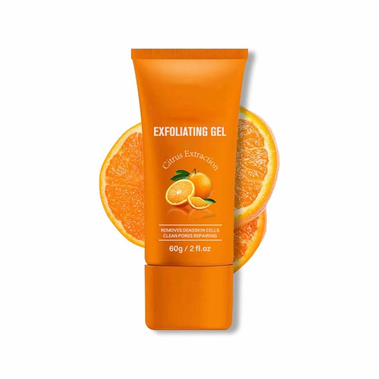 Facial Exfoliating Gel, Orange Purifying Scrub for Face Body Skin, Deep Cleansing Moisturizing Facial Exfoliator for Women (2pcs)