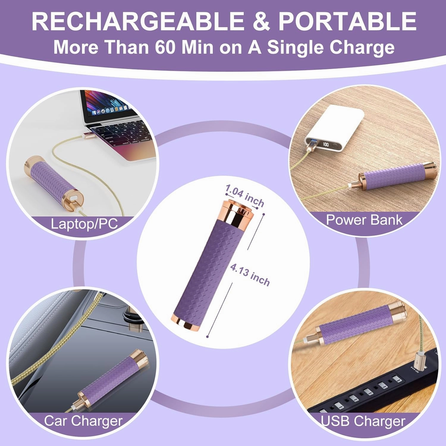 Facial Hair Remover for Women, Painless Rechargeable Hair Removal Device, Comes with 2 Replacement Heads, Portable Electric Shaver/Razors for Face, Chin, Upper Lip, arms and Peach Fuzz (Pink)
