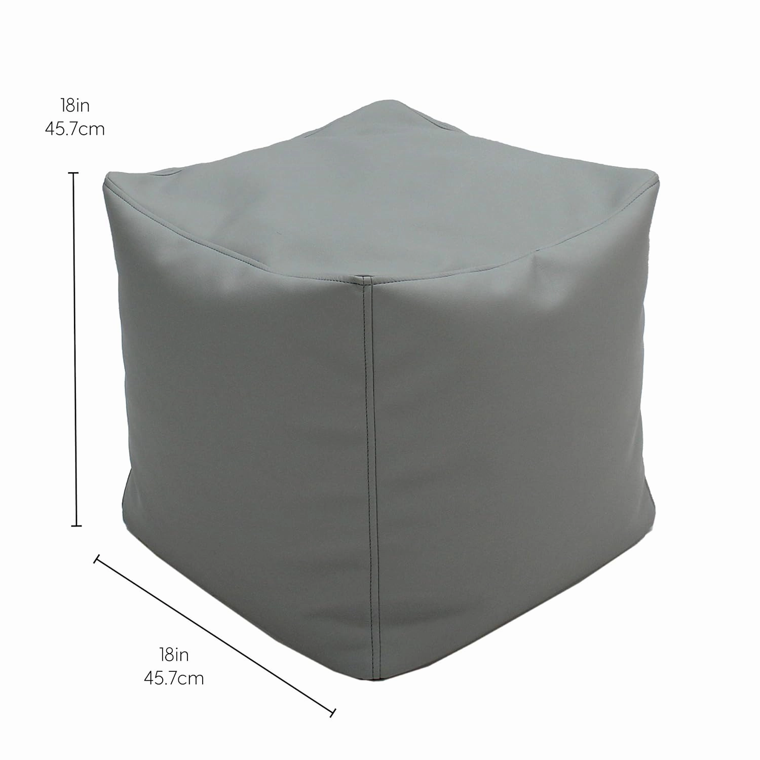 FDP Limited Edition Designer 18" Square Bean Bag Pouf, Multipurpose Decorative Ottoman, Seat or Footrest, Great for Small Spaces, Dorm Room, Living Room, Classroom - Elementary Blueberry/Powder Blue