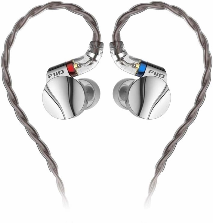 FiiO FD15 13.8mm Magnalium DLC HiFi Dynamic Driver in-Ear Earphone with Stainless Steel Shell, Detachable MMCX Cable (Silver)