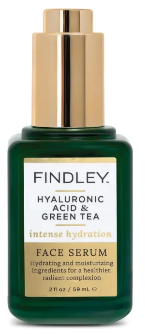 Findley Hyaluronic Acid & Green Tea Intense Hydration Face Serum | Hydrating & Moisturizing | Radiant Complexion (2 Fl Oz)