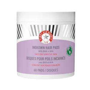 First Aid Beauty - Ingrown Hair Pads with BHA   AHA - Aftershave Treatment Pads to Help Prevent Razor Bumps for Men & Women - Exfoliate Underarms & Bikini Area - Compostable for Daily Use - 60 Pads