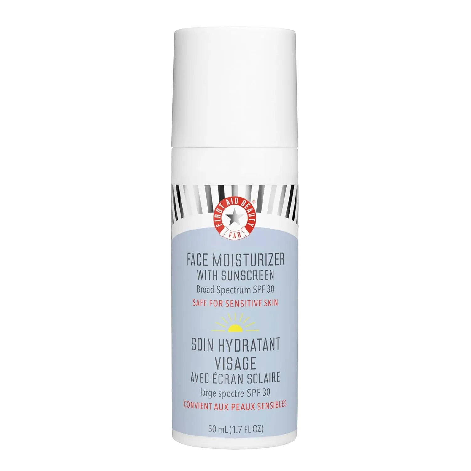 First Aid Beauty Ultra Repair Face Moisturizer with Sunscreen, SPF 30 – 2-in-1 Sun Protection   Daily Hydration – 1.7 oz