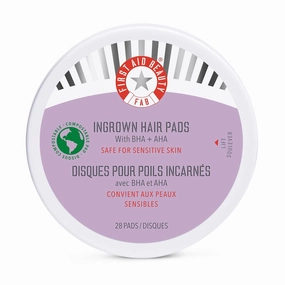 First Aid Beauty - Ingrown Hair Pads with BHA   AHA - Aftershave Treatment Pads to Help Prevent Razor Bumps for Men & Women - Exfoliate Underarms & Bikini Area - Compostable for Daily Use - 28 Pads