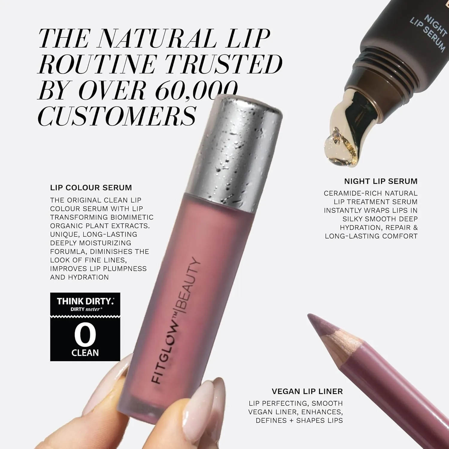 FITGLOW Beauty Lip Colour Serum | Hydrating Lip Gloss | Plumping Anti-Aging Lip Treatment | Natural Shine with Pomegranate Sterols & Collagen | Buildable Color for Dry Chapped Lips | Dahlia - 10g