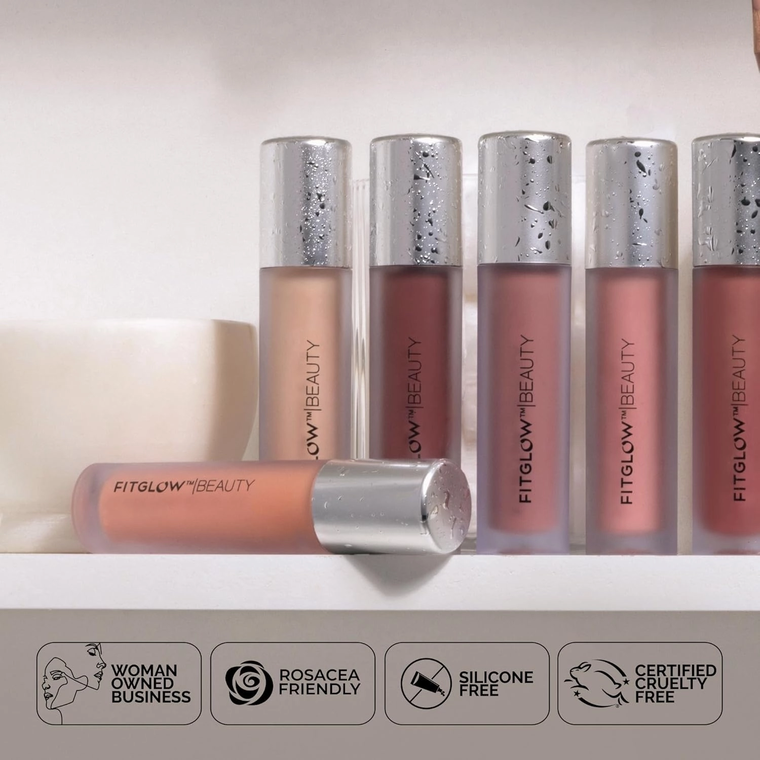 FITGLOW Beauty - Lip Colour Serum | Vegan, Woman-Owned Clean Beauty (Ever - Deep Plum)