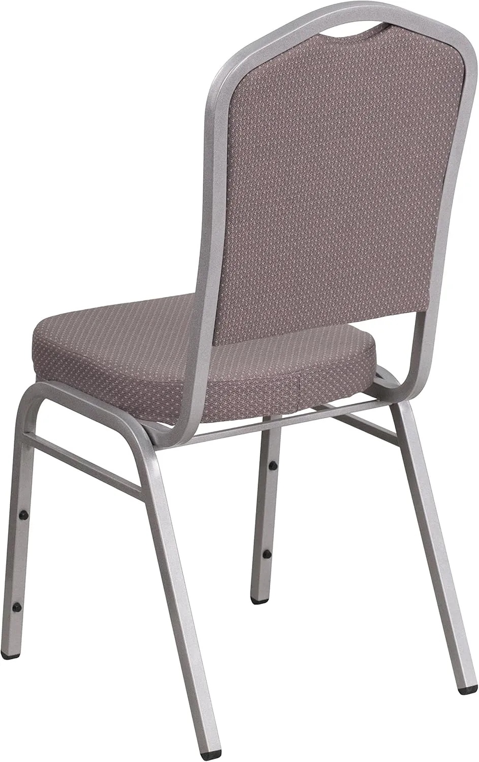 Flash Furniture 4 Pack HERCULES Series Crown Back Stacking Banquet Chair in Gray Dot Fabric - Silver Frame